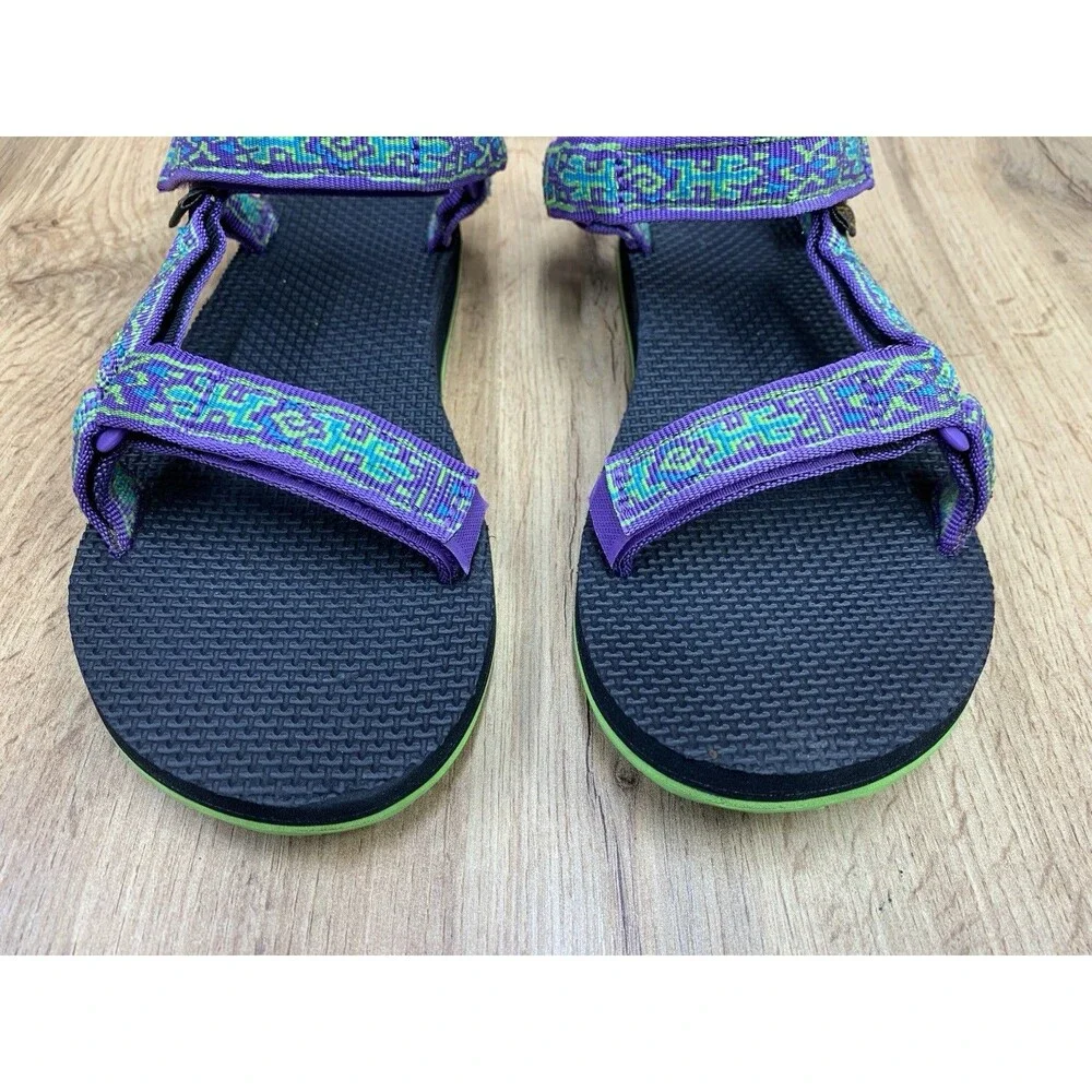 Teva Original Universal Sandals Women US 8 Purple Green Sport Hiking Water Shoes